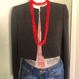 Kaspar Cropped Grey Blazer Jacket size 4